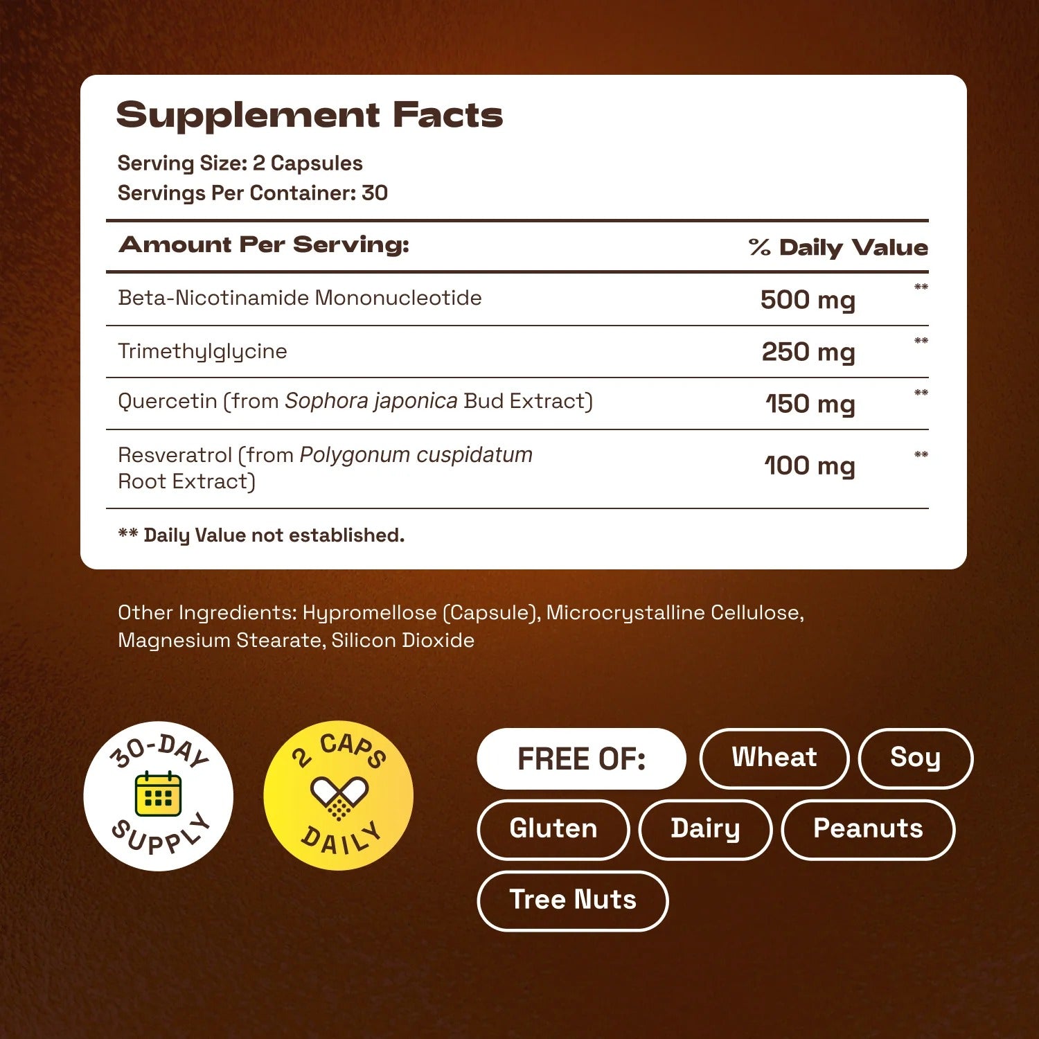 Mosisley® NMN Supplement, Quercetin, TMG, Resveratrol – Supports Cellular Energy & NAD+ Levels